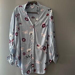 Candie’s FLORAL Y2K FLOWY BUTTON DOWN BLOUSE Size XL cottage fairy feminine